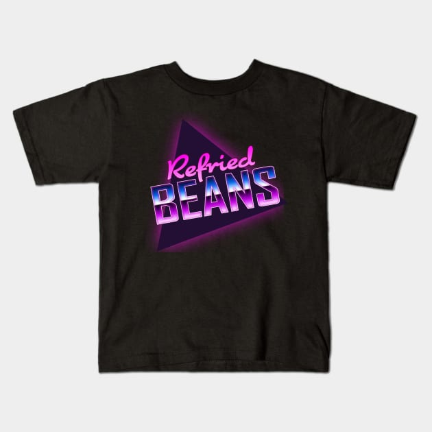 Refried Beans | 80s Style | Vaporwave Kids T-Shirt by These Are Shirts